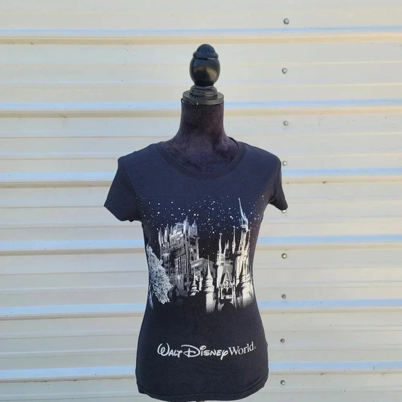 Disney Tops - Disney Parks T Shirt Womens Black Walt Disney World Short Sleeve Graphic Tee XS